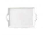 French Panel Handled Tray Measurements: 19\L, 13.5\W
Made of Ceramic Stoneware
Made in Portugal

Use & Care:  Oven, Microwave, Dishwasher, and Freezer Safe
